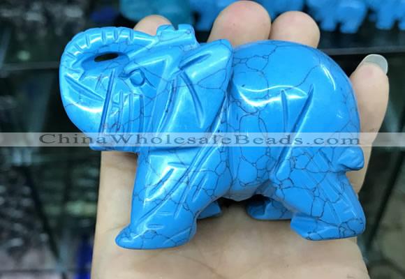 CDN533 35*80*55mm elephant imitation turquoise decorations wholesale