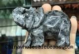 CDN536 35*80*55mm elephant black labradorite decorations wholesale