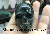 CDN557 35*50*40mm skull blood jasper decorations wholesale