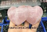 CDN591 50*90mm double heart rose quartz decorations wholesale