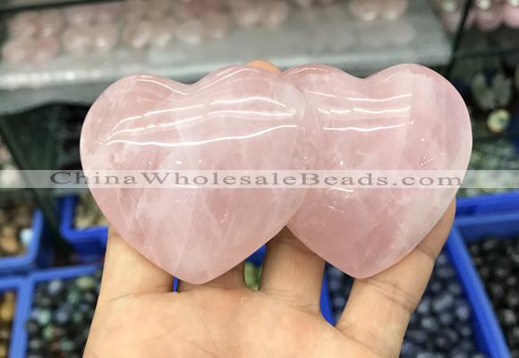 CDN591 50*90mm double heart rose quartz decorations wholesale