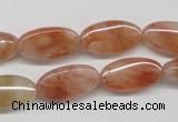 CDQ24 15.5 inches 10*17mm oval natural red quartz beads wholesale