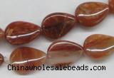 CDQ25 15.5 inches 13*18mm flat teardrop natural red quartz beads