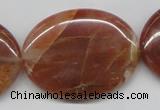 CDQ27 15.5 inches 30*40mm oval natural red quartz beads