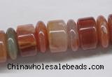 CDQ33 15.5 inches 5*16mm & 10*16mm rondelle natural red quartz beads