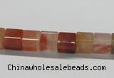 CDQ36 15.5 inches 8*8mm cube natural red quartz beads wholesale