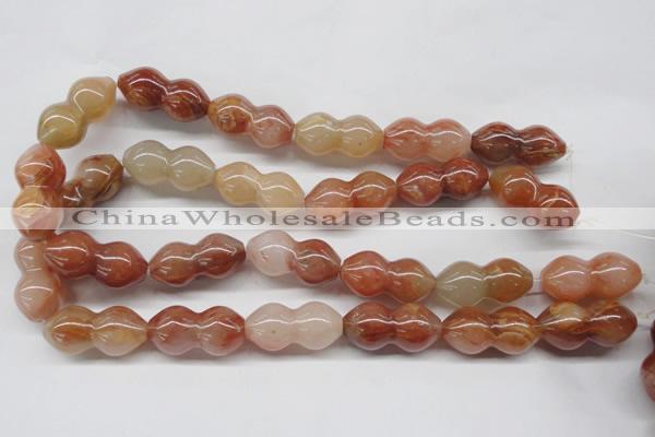 CDQ42 15.5 inches 15*30mm calabash natural red quartz beads