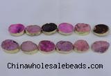 CDQ503 20*30mm - 22*30mm oval druzy quartz beads wholesale