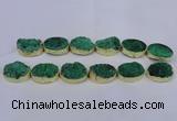 CDQ506 20*30mm - 22*30mm oval druzy quartz beads wholesale