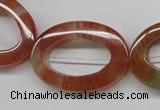 CDQ55 15.5 inches 25*35mm oval donut natural red quartz beads wholesale