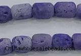 CDQ602 8 inches 6*8mm drum druzy quartz beads wholesale