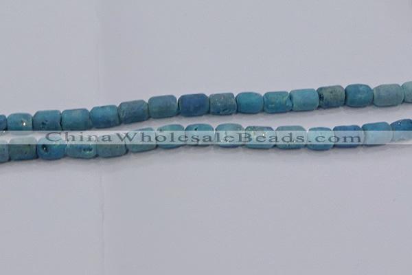 CDQ605 8 inches 6*8mm drum druzy quartz beads wholesale