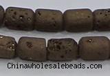 CDQ610 8 inches 6*8mm drum druzy quartz beads wholesale