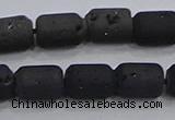 CDQ615 8 inches 6*8mm drum druzy quartz beads wholesale