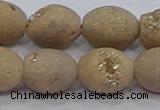 CDQ622 8 inches 10*12mm rice druzy quartz beads wholesale