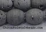 CDQ635 8 inches 12*14mm rice druzy quartz beads wholesale