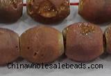 CDQ637 8 inches 12*14mm rice druzy quartz beads wholesale