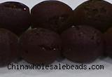 CDQ639 8 inches 12*14mm rice druzy quartz beads wholesale