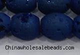 CDQ642 8 inches 12*14mm rice druzy quartz beads wholesale