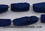 CDQ653 8 inches 8*20mm - 10*30mm freeform druzy quartz beads