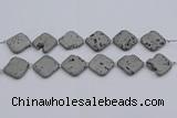 CDQ660 8 inches 25*25mm diamond druzy quartz beads wholesale