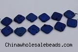 CDQ666 8 inches 25*25mm diamond druzy quartz beads wholesale