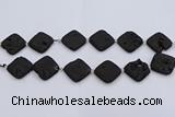 CDQ667 8 inches 25*25mm diamond druzy quartz beads wholesale