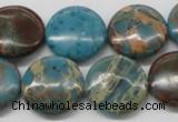 CDS14 16 inches 18mm flat round dyed serpentine jasper beads wholesale