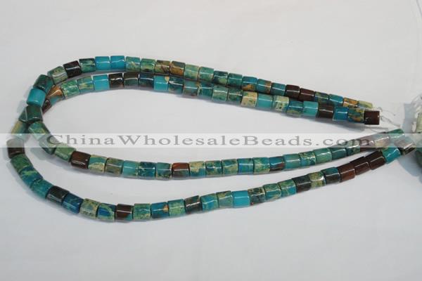 CDS254 15.5 inches 8*8mm tube dyed serpentine jasper beads
