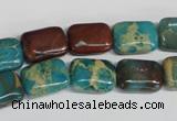 CDS264 15.5 inches 10*14mm rectangle dyed serpentine jasper beads