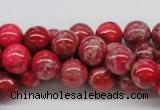 CDT04 15.5 inches 10mm round dyed aqua terra jasper beads