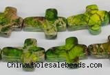 CDT131 15.5 inches 15*20mm cross dyed aqua terra jasper beads