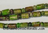 CDT142 15.5 inches 3*6mm rondelle & 6*9mm tube dyed aqua terra jasper beads