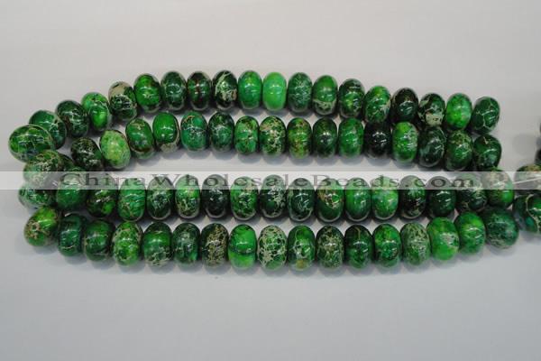 CDT165 15.5 inches 11*18mm rondelle dyed aqua terra jasper beads