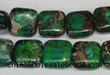 CDT193 15.5 inches 14*14mm square dyed aqua terra jasper beads