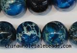 CDT222 15.5 inches 20mm round dyed aqua terra jasper beads