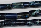 CDT228 15.5 inches 8*16mm tube dyed aqua terra jasper beads