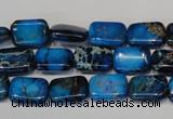 CDT244 15.5 inches 10*14mm rectangle dyed aqua terra jasper beads