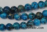 CDT266 15.5 inches 8mm round dyed aqua terra jasper beads