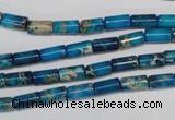 CDT278 15.5 inches 4*8mm tube dyed aqua terra jasper beads