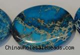 CDT320 15.5 inches 35*45mm oval dyed aqua terra jasper beads