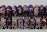 CDT373 15.5 inches 7*14mm rondelle dyed aqua terra jasper beads