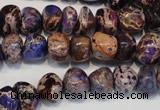 CDT391 15.5 inches 8*12mm nugget dyed aqua terra jasper beads