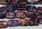 CDT435 15.5 inches 10*14mm rectangle dyed aqua terra jasper beads
