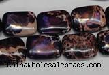 CDT436 15.5 inches 12*16mm rectangle dyed aqua terra jasper beads