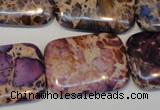 CDT440 15.5 inches 20*30mm rectangle dyed aqua terra jasper beads