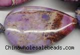 CDT463 15.5 inches 30*50mm flat teardrop dyed aqua terra jasper beads