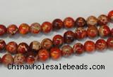 CDT491 15.5 inches 6mm round dyed aqua terra jasper beads
