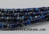 CDT50 15.5 inches 3*6mm coin dyed aqua terra jasper beads wholesale