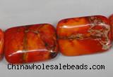 CDT556 15.5 inches 18*25mm rectangle dyed aqua terra jasper beads